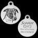 Whippet Engraved 31mm Large Round Pet Dog ID Tag